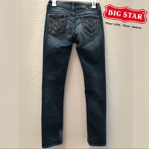 Big Star Kayla Straight Distressed Dark Wash Jeans